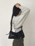 Right Leather Baguette Shoulder Bag
