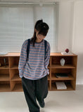 [unisex] Cuba Over Stripe Long Sleeve Tee