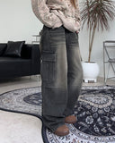 Leiden Pintuck Cargo Denim Pants