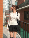 Corinne Halter Layered Strap Long Sleeve