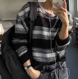 Stripe mix loose knit