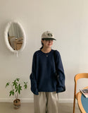 [unisex] Rikko basic color round over knit