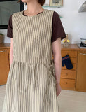 Newkitter Stripe Layered Sleeveless Long One Piece