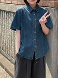 Indas Vintage Denim Short Sleeve Shirt