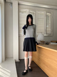 Anns Layered Color matching Round Long Sleeve Warmer T-Shirt