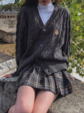 Wappen Cable V-Neck Cardigan