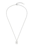 Volume Square Silver (W) Onyx Necklace