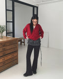 [MADE] Coro Velvet Flower Flower Layered Bootcut Knit Pants