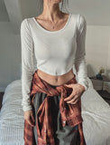 [U-BASIC] Mizuko crop round fleece long sleeves