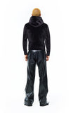 LOGO HOOD VELVET JACKET