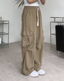 Miel Pintuck Nylon Cargo Pants