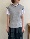 Heldo Color Matching Layered Dot Hood Vest