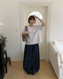 Giltes Dot Cotton Banding Wide Pants