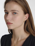 Champagne Full Moon Silver Mary Bowl Earrings