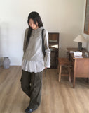 Tear pocket cargo wide cotton pants