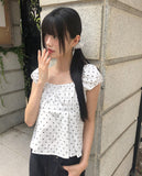 Lize Dot Puff Strap Blouse