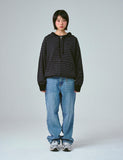 OF_SYMBOL Embroidered Knit Stripe Hood Zip-Up