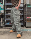 Radic Washed Zipper Cargo Wide Pants