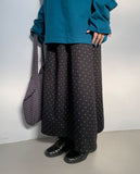 [BAONHAUS] Dinger Banding Dot Long Skirt