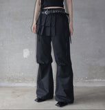 Pleated Wrap Skirt Bootcut Pants