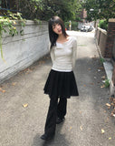 Laju RIb Button Round Neck Long Sleeve T-Shirt
