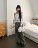 Holdit Stripe Halterneck Sleeveless Eyelet One-Off Shoulder Long Sleeve Sweatshirt Set