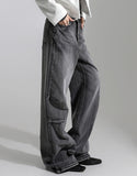 Gray Pin Wide Denim