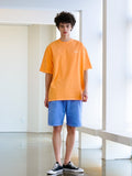 Pleat pigment washing short pants