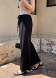Mezelre Linen Banding Wide Slacks