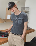Brock Pigment Henley Neck Pocket Short Sleeve T-shirt