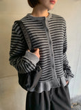 Ralky Stripe Frill Cardigan