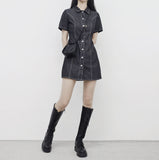 hoz stitch denim one piece