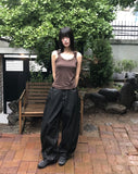 Difit raw big pocket denim wide long pants