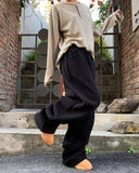 Way Lettering Wide Brushed Sweatpants