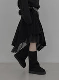 1186 Suede Warmer Sheepskin Long Boots (4cm)