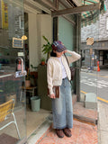 Coran washed denim long skirt