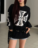 Coast Waffle Cross Lettering Long Sleeve