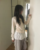 [Fake Layered] Lipti Dot Layered Cardigan T-shirt
