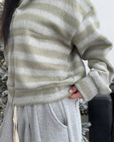 Ready Fur Crop Knit Hood Zip-Up