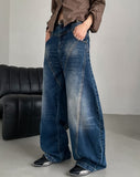 Tiv Curved Cut Balloon Denim Pants