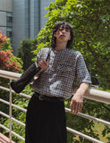 TOZ loose fit tweed half shirt