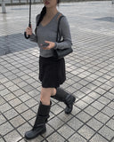 Nikki Pocket Leather Long Boots