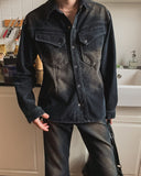 Fracture Western Brushed Denim Shirt