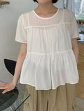 Roity Shirring Short Sleeve Blouse