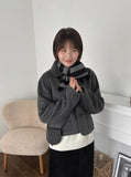 Cuit Handmade Wool Pocket Collar Crop Jacket - Wool 70