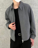 Minimalist wool zip-up jacket