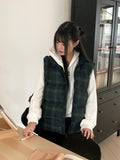 [UNISEX] Lentil Overfit Wellon Check Padding Vest