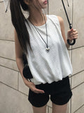 Verge Dot Balloon Pumpkin Sleeveless Blouse