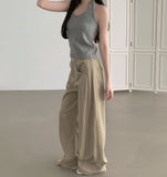 Cooling Summer Cut Tencel Banding Long Wide Cotton Pants