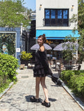Dewey stripe off-shoulder long sleeves